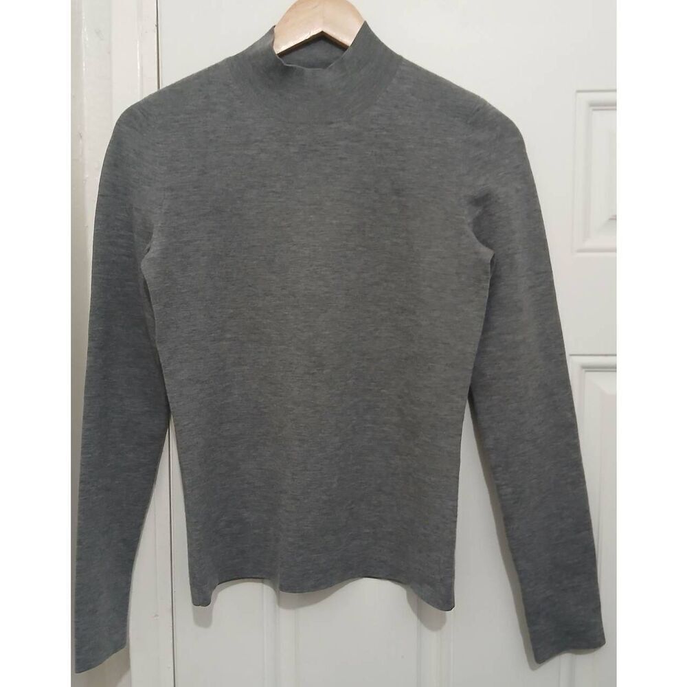 Joseph fine merino wool womens small mockneck sweater gray